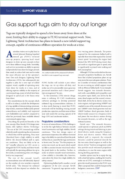 Offshore Marine Technology interview with Lightning Naval Architecture re new tug concepts