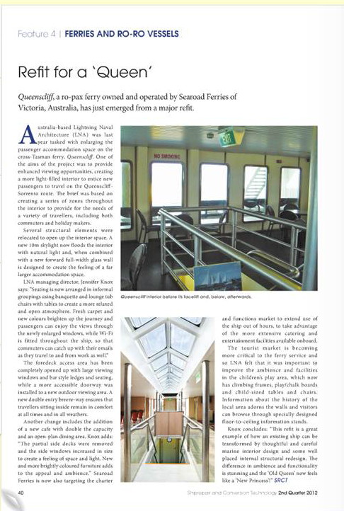 Shiprepair Conversion Article on LNA Refit of MV Queenscliff